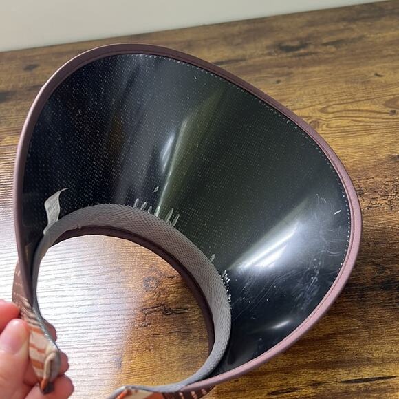 Lauf Brown & Orange Striped Straw Visor - Picture 7 of 9